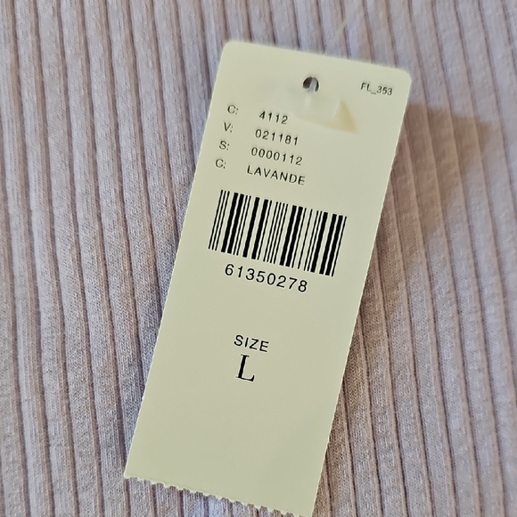 NWT Maeve by Anthropologie Mock Neck Ribbed Sleeveless Tank Top Lavender Sz L - Picture 6 of 9